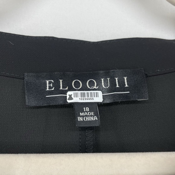 Eloquii Size 18 Black Tunic Top High Low Blouse Semi Sheer Gold Buttons Basic XL - Picture 4 of 8